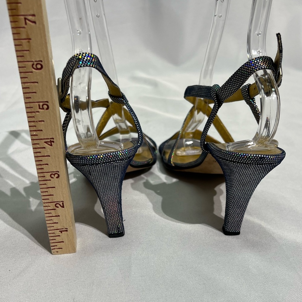 ESCADA Vintage Metallic Rainbow Strappy Heels - size 9B - Picture 12 of 13